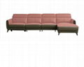 Italian Minimalist Three-Seat Chaise Longue Leather Sofa Side Carrying Usb 3