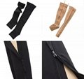 Toe Open Leg Support Stocking Knee High Nurse Compression Medical Socks With Zip
