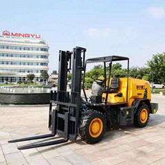 3.5ton Rough Terrain Forklift, 4 Wheel Drived, Chinese Top Engine, off Road Fork