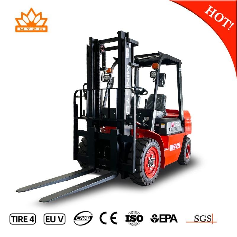 3ton Diesel Forklift Truck Forklift 3m/4.5m/5m/6m Lifting Height, Engine Customi 2
