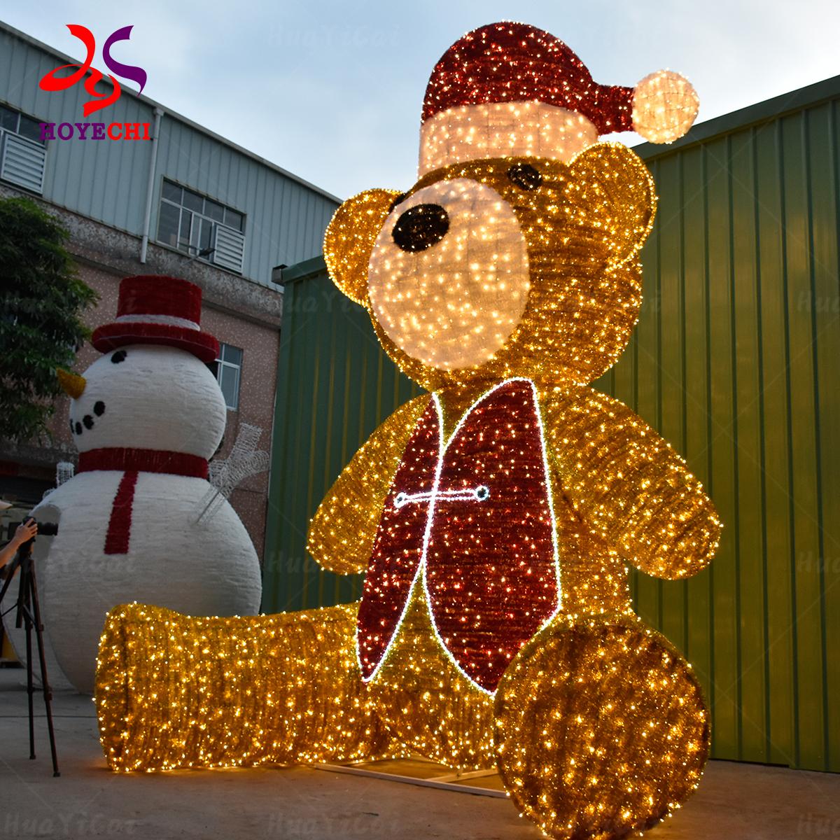 Outdoor Lighting Christmas Decoration Teddy Bear Motif Light 3