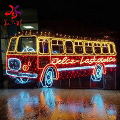 Outdoor Decoration Customized 3D LED Bus Motif Light 