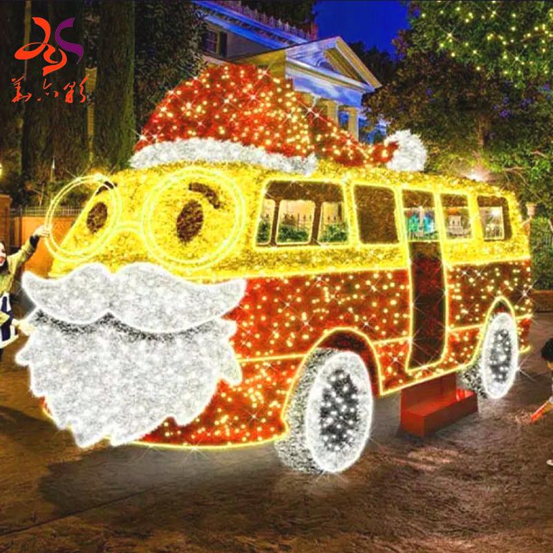 Outdoor Decoration Customized 3D LED Bus Motif Light  3