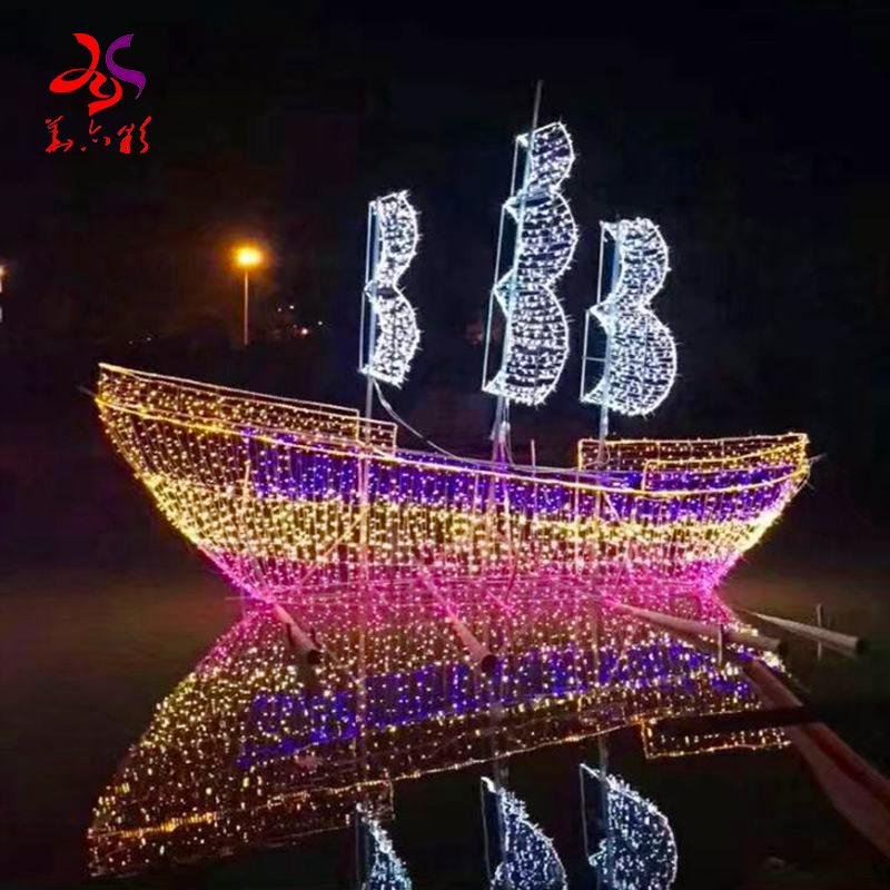 High Quality Decoration Light LED Boat Motif Light