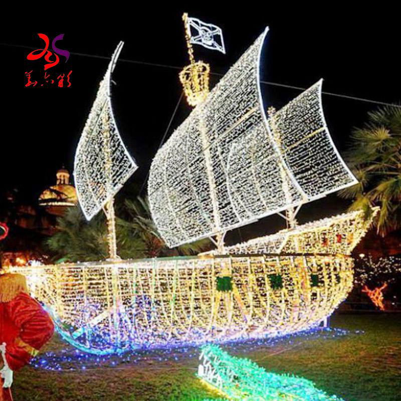 High Quality Decoration Light LED Boat Motif Light 4