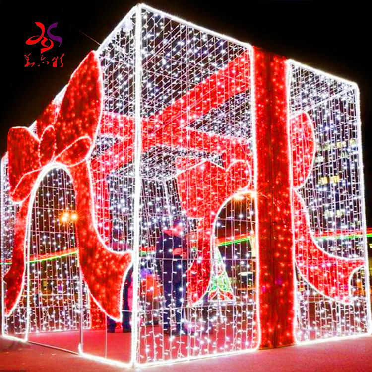 Garden Shopping Mall Decoration Light Waterproof 3D LED Gift Box Motif Light  5