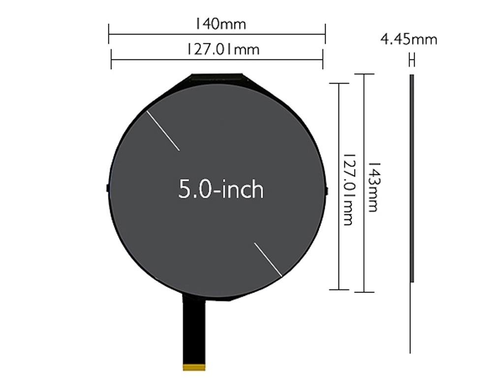 5 Inch 1080x1080 Resolution IPS Glass Round TFT LCD Module with HX8399C IC 4