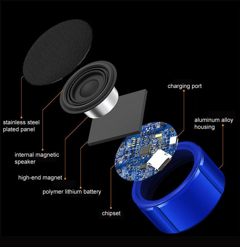 Aluminum Alloy Wireless Bluetooth Speaker with LED Breathing Light  3