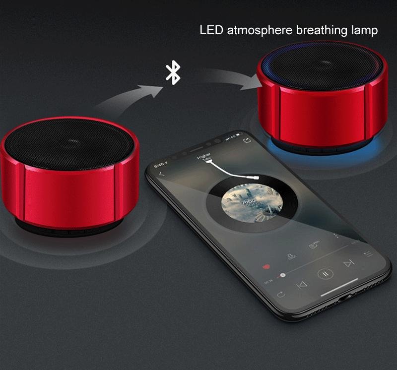 Aluminum Alloy Wireless Bluetooth Speaker with LED Breathing Light  4