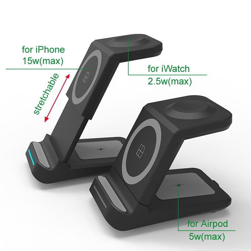 3in1 Stretchable Magsafe Wireless Charger for iPhone Apple Watch