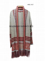 Knit Long Cardigan Tassel design #BEL-927