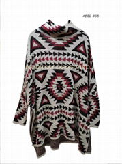 Sweater Tops Knit pullover Turtleneck  AZTEC #BEL-938