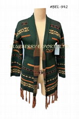 Knit Long cardigan with Tassel design #BEL-942