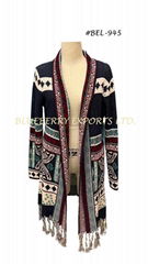 Knit Long Cardigan sweater jacket with Tassel design #BEL-945 