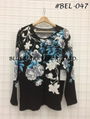 Knit Tops flower design beaded #BEL-047 1