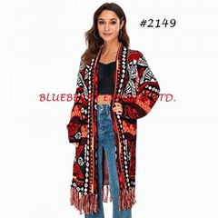 Sweater Long cardigan with Tassel Design#2149