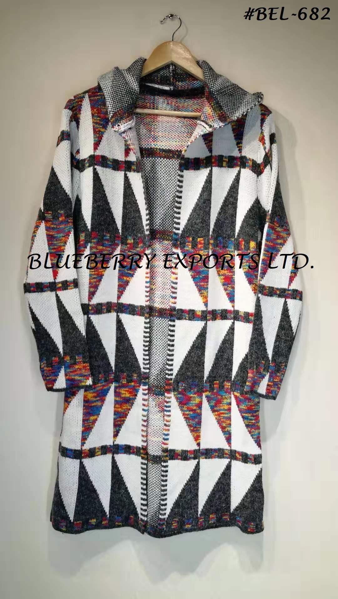 Sweater Long Cardigan Diamond Lattice #BEL-682