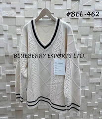 Sweater Tops Knit Pullover V-neck #BEL-462