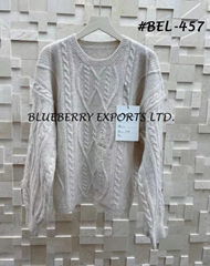 Sweater Tops Knit pullover twist weave #BEL-457