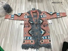 AZTEC DESIGN Sweater knit short cardigan #H834-6