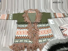 AZTEC DESIGN Sweater knit short cardigan #H834-3