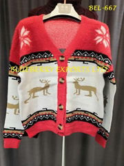 Sweater knit short Cardigan Christmas#BEL-667