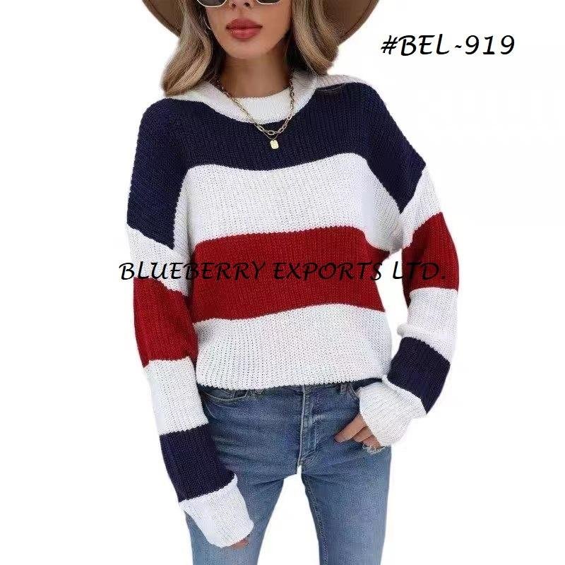 Sweater Tops Stripe Design #BEL-919