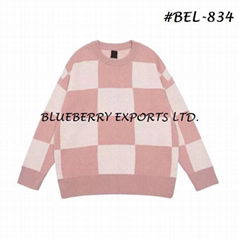 Knit Tops Check Pattern Design #BEL-834