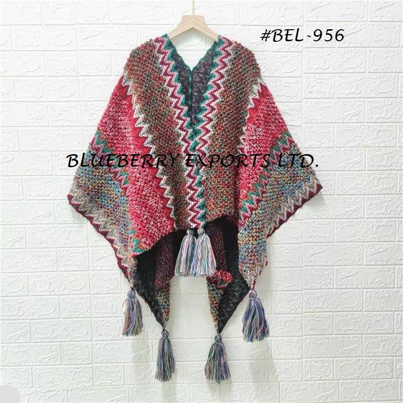 Sweater Ponchos with Tassel Design #BEL-956