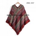 Sweater Ponchos with Tassel Design #BEL-957 1