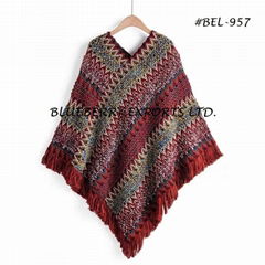 Sweater Ponchos with Tassel Design #BEL-957