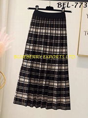 Knit Skirt Check pattern  #BEL-773