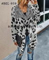 Knit Cardigan with leopard print