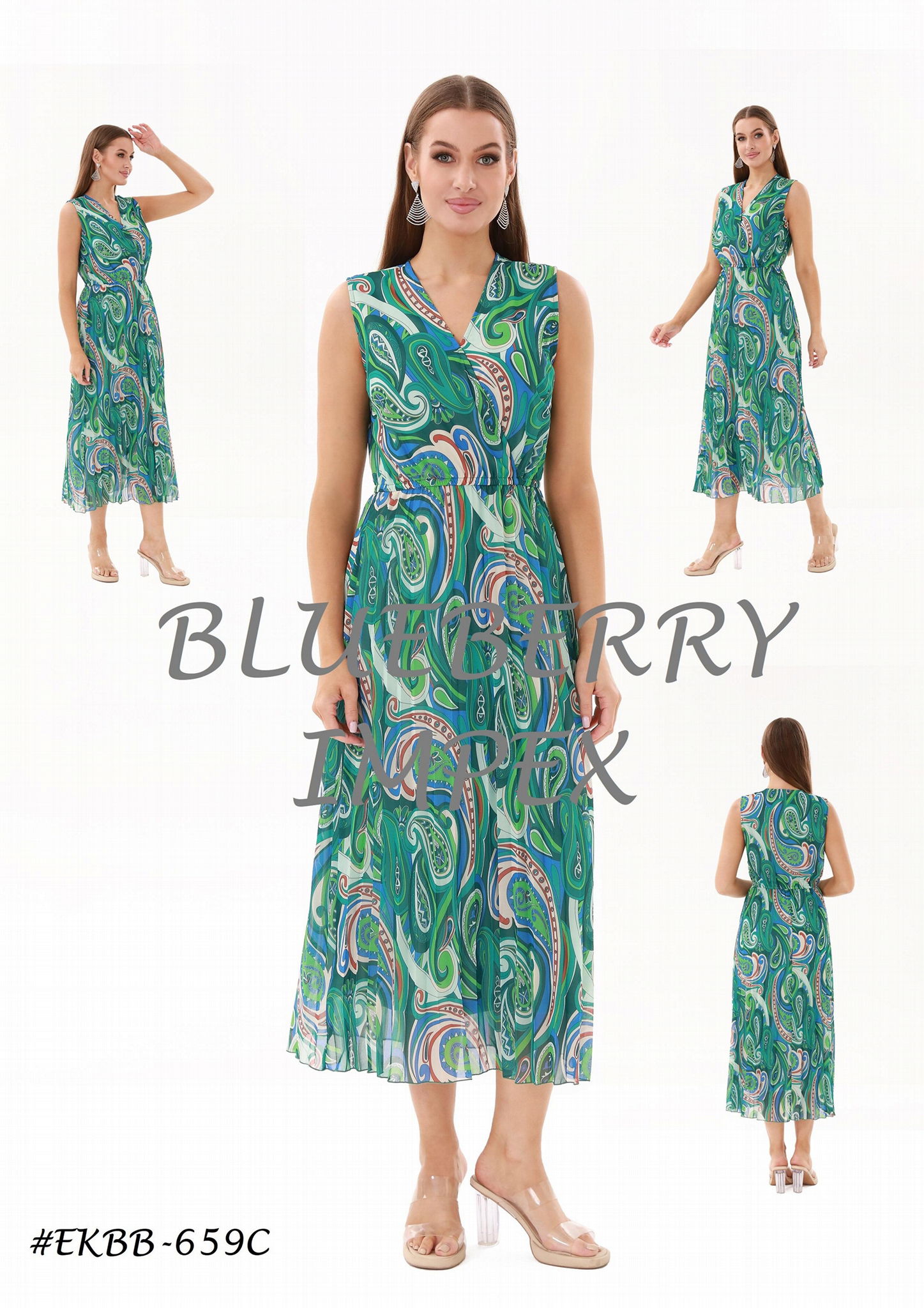 Ladies pleated dress - EKBB-659 A&B&C - Blueberry (China Manufacturer ...