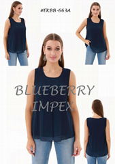 Ladies slvless pleated top