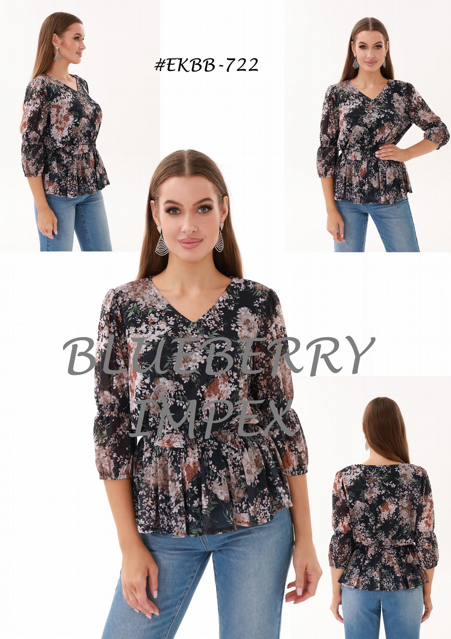 Ladies knit top EKBB722 Blueberry (China Manufacturer) Other