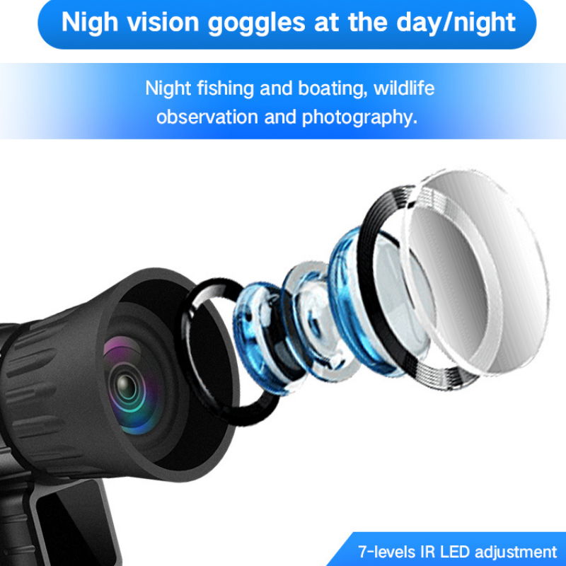 HD Night Vision Monocular Device Night Vision Camera 9 Languages 4X Digital Zoom 3