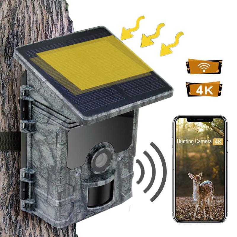 WiFi APP 30MP Solar Panel Powered Waterproof IP66 Outdoor Wildlife Trail Camera