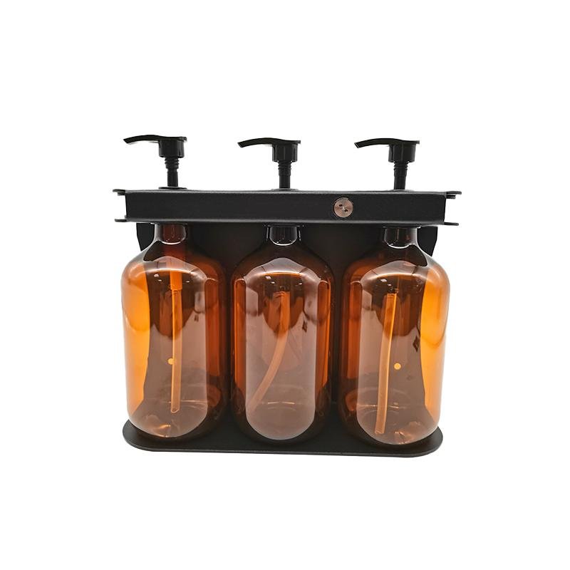 Soap Powder Dispenser Wall Mount Triple Soap Dispenser 500ML Amber bottles oem o