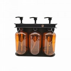 Soap Powder Dispenser Wall Mount Triple Soap Dispenser 500ML Amber bottles oem o