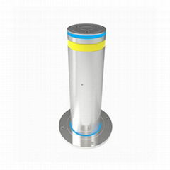 Automatic rising hydraulic bollard