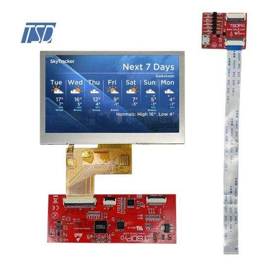 4.3 inch TFT LCD with CTP 480x272 resolution ST7282 interface 2