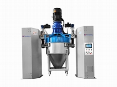 Automatic container mixer for powder