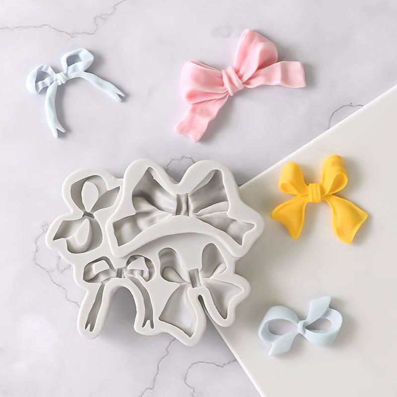 Ins French Bow Cake Decoration Dessert Baked Food Grade Silicone Mold 4