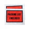 Self adhesive red packing list enclosed plastic Courier packing list envelope