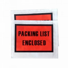 Self adhesive red packing list enclosed