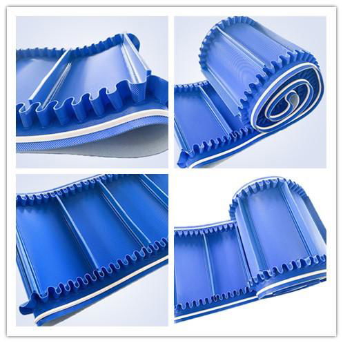 Light PU PE PVC Teflon Conveyor Belt with Baffle or Sidewall Oil Resistance Heat 2