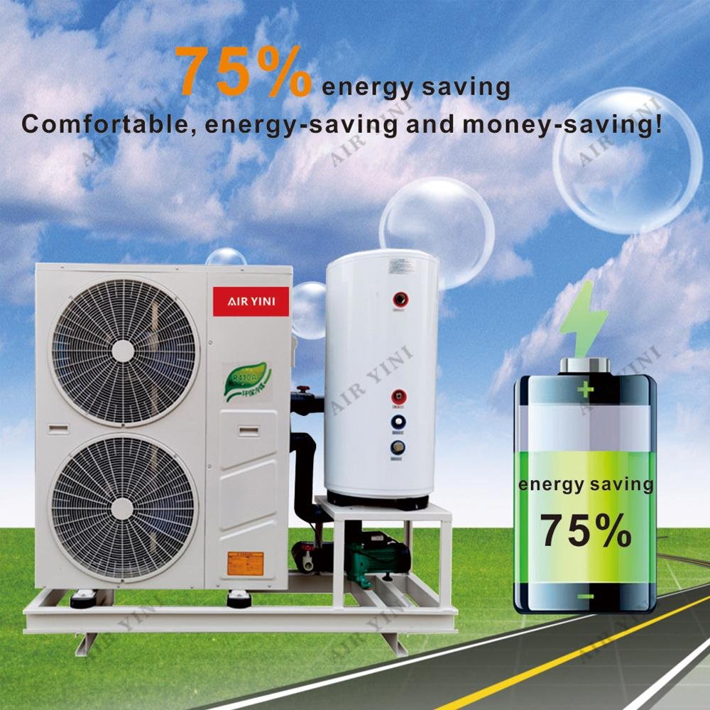 Central Heating Cooling with water heating Inverter All In One Air Heat pump 2