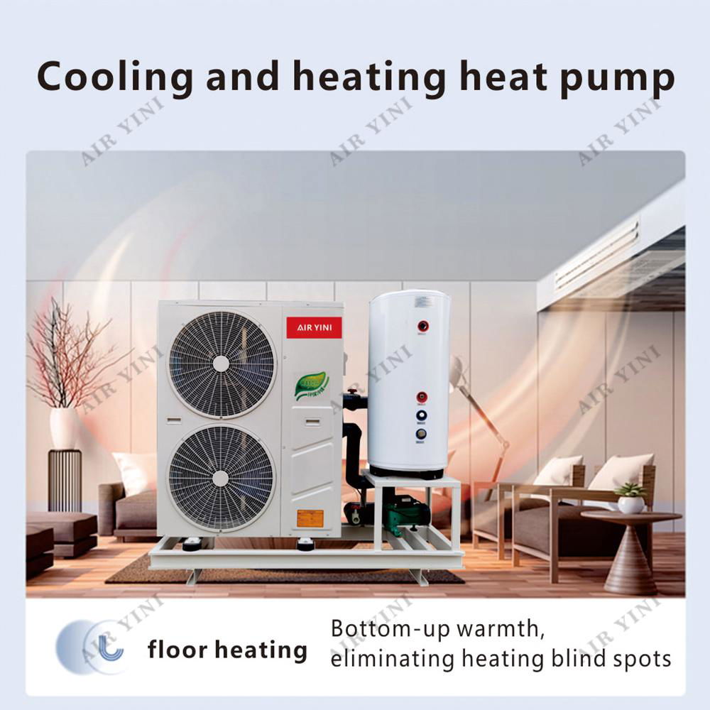 Central Heating Cooling with water heating Inverter All In One Air Heat pump 3