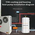 air source to water heat pump heating cooling with water heating water heater 4